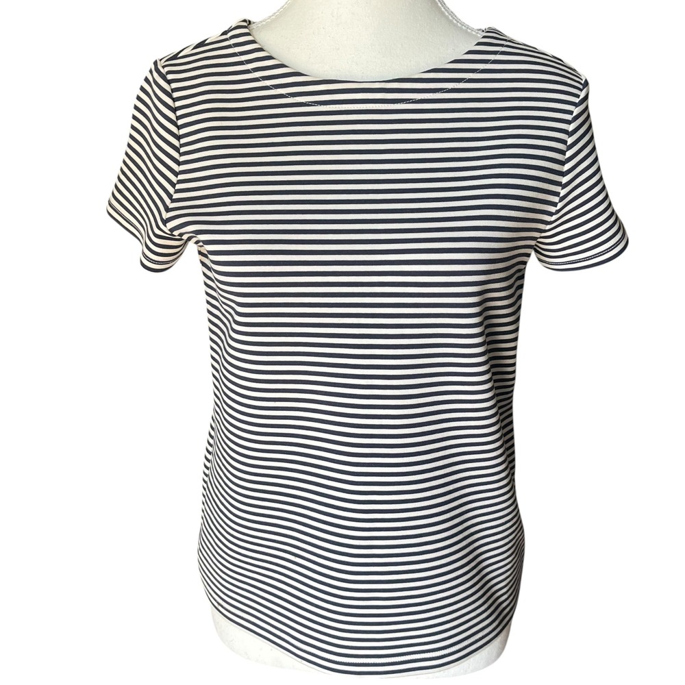 Theory Striped Tee Shirt Top Crew Neck Short Sleeve‎ Casual Everyday Nautical